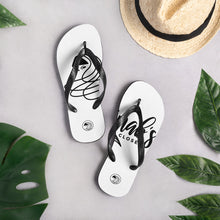 Load image into Gallery viewer, ZC Black &amp; White Flip Flops (2) - Zainab&#39;s Closet