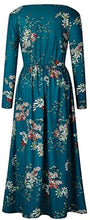 Load image into Gallery viewer, ZESICA Women&#39;s Floral Print Long Sleeve Pockets Empire Waist Pleated Long Maxi Dress