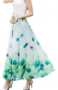 Afibi Womens Full/Ankle Length Blending Maxi Chiffon Long Skirt - Zainab's Closet
