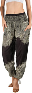 Joob Joob Women's Comfy Bohemian Tapered Elephant Loose Yoga Travel Pajama Lounge Pants - Zainab's Closet