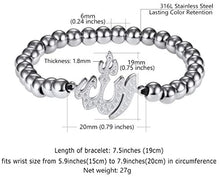 Load image into Gallery viewer, PROSTEEL Childrens&#39; Allah Bracelet, Islamic Jewelry Stainless Steel Beaded Chain Bracelet, fits Wrist from 5.9&#39;&#39; to 7.9&#39;&#39;