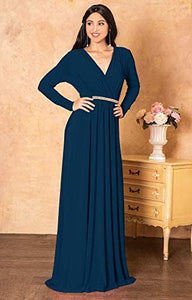 KOH KOH V-Neck Flowy Formal Kaftan Dress - Zainab's Closet