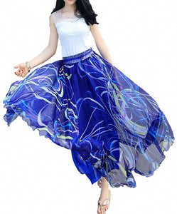 Afibi Womens Full/Ankle Length Blending Maxi Chiffon Long Skirt - Zainab's Closet