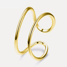 Load image into Gallery viewer, Double Line Clasp Ring Gold