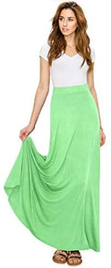 Lock and Love Women's Print/Solid High Waist Maxi Skirt-Made in U.S.A. - Zainab's Closet