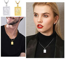 Load image into Gallery viewer, U7 Unisex Platinum / 18K Gold Plated Allah Pendant with 22 inch Link Chain Necklace