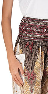 Joob Joob Women's Comfy Bohemian Tapered Elephant Loose Yoga Travel Pajama Lounge Pants - Zainab's Closet