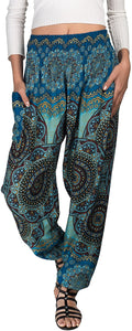 Joob Joob Women's Comfy Bohemian Tapered Elephant Loose Yoga Travel Pajama Lounge Pants - Zainab's Closet