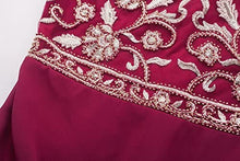 Load image into Gallery viewer, MANER Chiffon Beaded Sequin 3/4 Sleeve Long Gown - Zainab&#39;s Closet