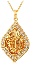 Load image into Gallery viewer, U7 Unisex Platinum / 18K Gold Plated Allah Pendant with 22 inch Link Chain Necklace