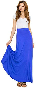 Lock and Love Women's Print/Solid High Waist Maxi Skirt-Made in U.S.A. - Zainab's Closet