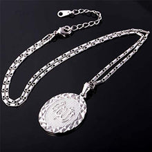 Load image into Gallery viewer, U7 Unisex Platinum / 18K Gold Plated Allah Pendant with 22 inch Link Chain Necklace