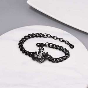 PROSTEEL Childrens' Allah Bracelet, Islamic Jewelry Stainless Steel Beaded Chain Bracelet, fits Wrist from 5.9'' to 7.9''