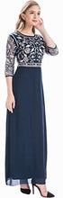 Load image into Gallery viewer, MANER Chiffon Beaded Sequin 3/4 Sleeve Long Gown - Zainab&#39;s Closet