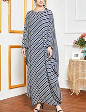 Load image into Gallery viewer, Flygo Women&#39;s Batwing Plaid Floral Printed Short Sleeve Oversized Maxi Dress