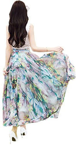 Afibi Womens Full/Ankle Length Blending Maxi Chiffon Long Skirt - Zainab's Closet