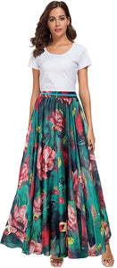 Afibi Womens Full/Ankle Length Blending Maxi Chiffon Long Skirt - Zainab's Closet