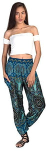 Joob Joob Women's Comfy Bohemian Tapered Elephant Loose Yoga Travel Pajama Lounge Pants - Zainab's Closet