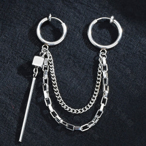 Double Piercing Chain Earring