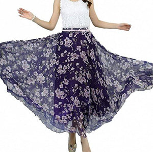 Afibi Womens Full/Ankle Length Blending Maxi Chiffon Long Skirt - Zainab's Closet