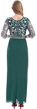Load image into Gallery viewer, MANER Chiffon Beaded Sequin 3/4 Sleeve Long Gown - Zainab&#39;s Closet