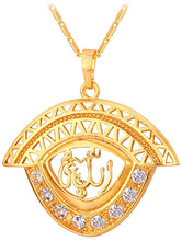 Load image into Gallery viewer, U7 Unisex Platinum / 18K Gold Plated Allah Pendant with 22 inch Link Chain Necklace