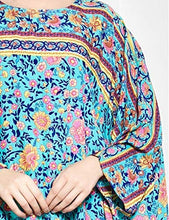 Load image into Gallery viewer, Flygo Women&#39;s Batwing Plaid Floral Printed Short Sleeve Oversized Maxi Dress