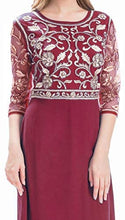 Load image into Gallery viewer, MANER Chiffon Beaded Sequin 3/4 Sleeve Long Gown - Zainab&#39;s Closet