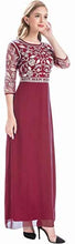 Load image into Gallery viewer, MANER Chiffon Beaded Sequin 3/4 Sleeve Long Gown - Zainab&#39;s Closet
