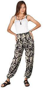 Joob Joob Women's Comfy Bohemian Tapered Elephant Loose Yoga Travel Pajama Lounge Pants - Zainab's Closet