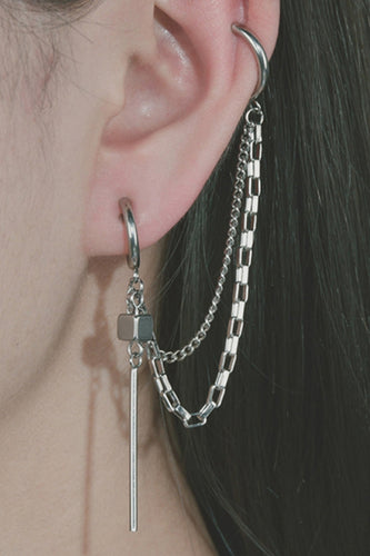Double Piercing Chain Earring