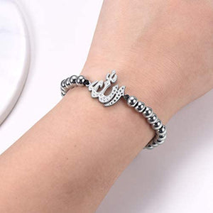 PROSTEEL Childrens' Allah Bracelet, Islamic Jewelry Stainless Steel Beaded Chain Bracelet, fits Wrist from 5.9'' to 7.9''
