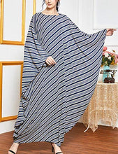 Load image into Gallery viewer, Flygo Women&#39;s Batwing Plaid Floral Printed Short Sleeve Oversized Maxi Dress