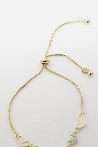 Hearts Gold Plated Bracelet