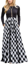 Load image into Gallery viewer, ZESICA Women&#39;s Floral Print Long Sleeve Pockets Empire Waist Pleated Long Maxi Dress