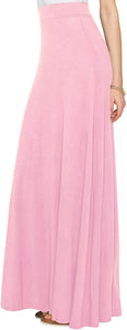 Lock and Love Women's Print/Solid High Waist Maxi Skirt-Made in U.S.A. - Zainab's Closet