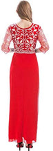 Load image into Gallery viewer, MANER Chiffon Beaded Sequin 3/4 Sleeve Long Gown - Zainab&#39;s Closet