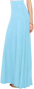 Lock and Love Women's Print/Solid High Waist Maxi Skirt-Made in U.S.A. - Zainab's Closet