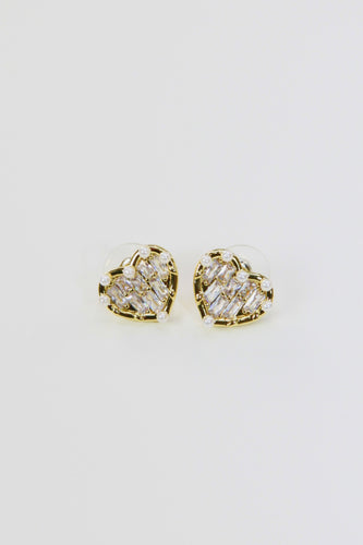 Gold Plated Heart Stud Earrings