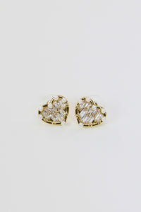 Gold Plated Heart Stud Earrings