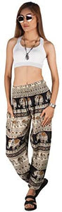 Joob Joob Women's Comfy Bohemian Tapered Elephant Loose Yoga Travel Pajama Lounge Pants - Zainab's Closet