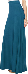 Lock and Love Women's Print/Solid High Waist Maxi Skirt-Made in U.S.A. - Zainab's Closet