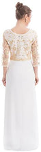 Load image into Gallery viewer, MANER Chiffon Beaded Sequin 3/4 Sleeve Long Gown - Zainab&#39;s Closet