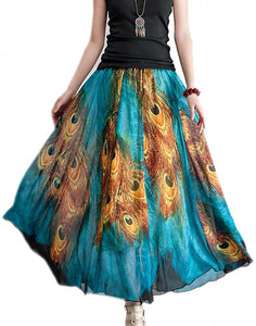 Afibi Womens Full/Ankle Length Blending Maxi Chiffon Long Skirt - Zainab's Closet