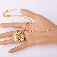 Load image into Gallery viewer, U7 Unisex Platinum / 18K Gold Plated Allah Pendant with 22 inch Link Chain Necklace