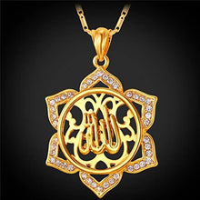 Load image into Gallery viewer, U7 Unisex Platinum / 18K Gold Plated Allah Pendant with 22 inch Link Chain Necklace