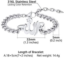 Load image into Gallery viewer, PROSTEEL Childrens&#39; Allah Bracelet, Islamic Jewelry Stainless Steel Beaded Chain Bracelet, fits Wrist from 5.9&#39;&#39; to 7.9&#39;&#39;