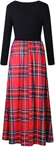 ZESICA Women's Floral Print Long Sleeve Pockets Empire Waist Pleated Long Maxi Dress