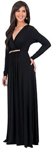 KOH KOH V-Neck Flowy Formal Kaftan Dress - Zainab's Closet