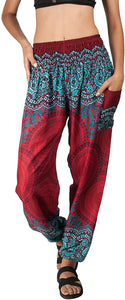Joob Joob Women's Comfy Bohemian Tapered Elephant Loose Yoga Travel Pajama Lounge Pants - Zainab's Closet
